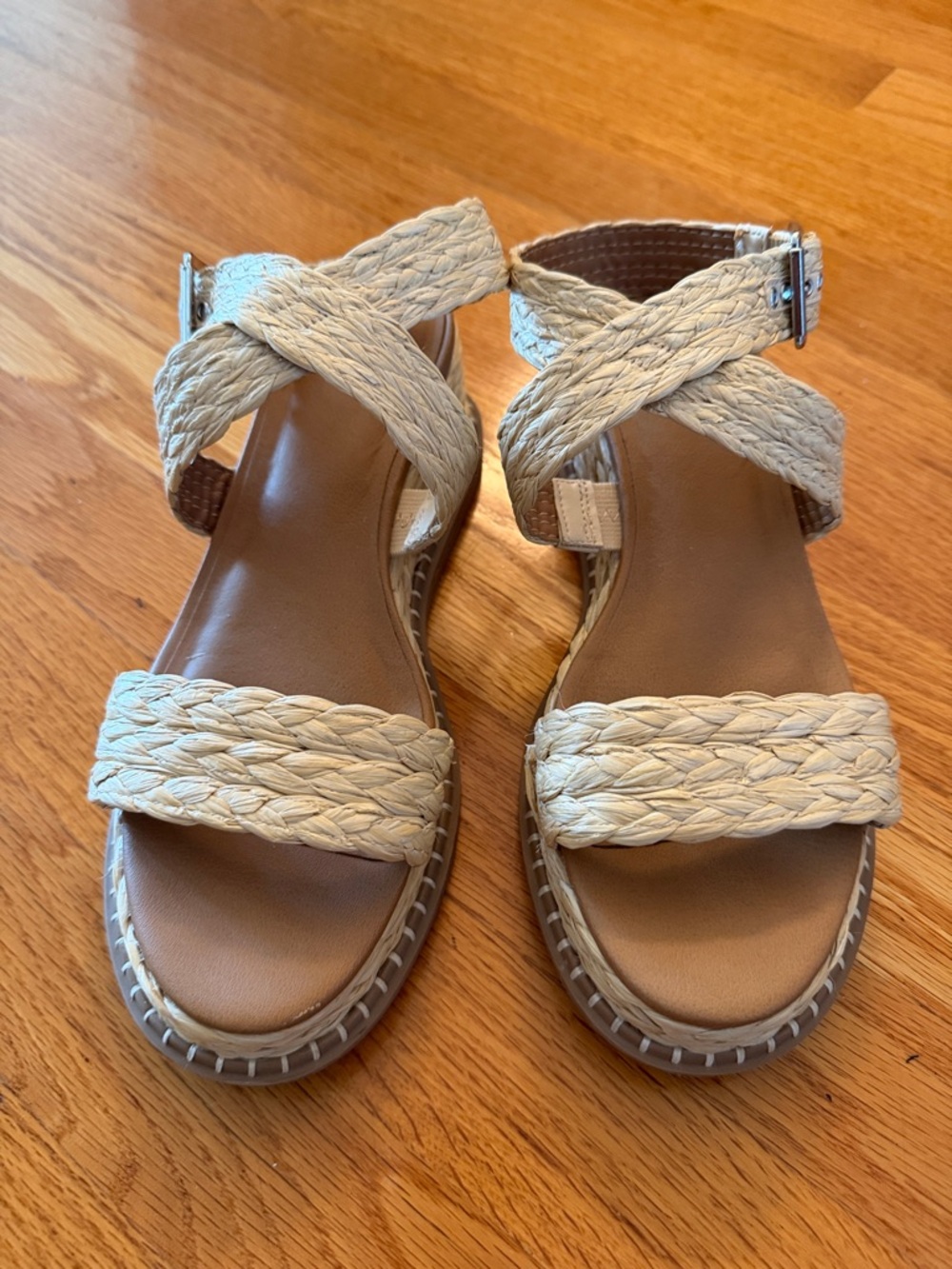 Universal Thread Braided Cream Strap Sandals